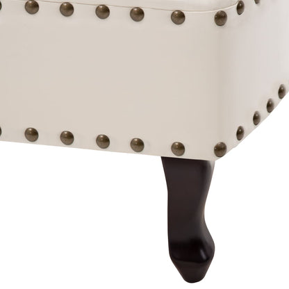 Chaise Longue Kunstleer Crème Wit