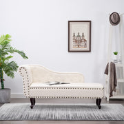 Chaise longue kunstleer crèmewit 168x58x77 cm