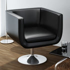 Barstoel kunstleer zwart 63x59x66-75.5 cm