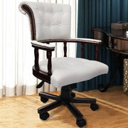 Kantoorstoel wit draaibaar 62x50x(96-104) cm