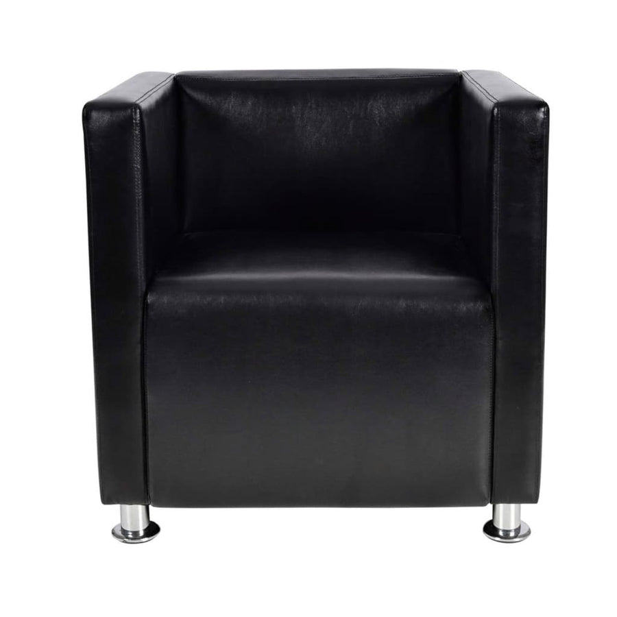 Fauteuil Kubus Kunstleer Zwart