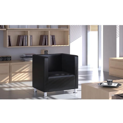 Fauteuil Kubus Kunstleer Zwart