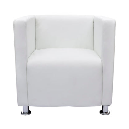 Fauteuil Kubus Kunstleer Wit