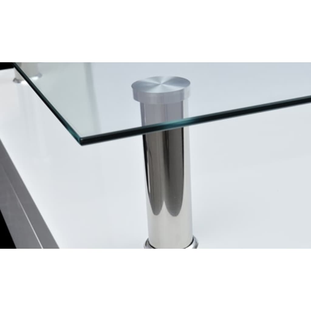 Salontafel met glazen tafelblad wit