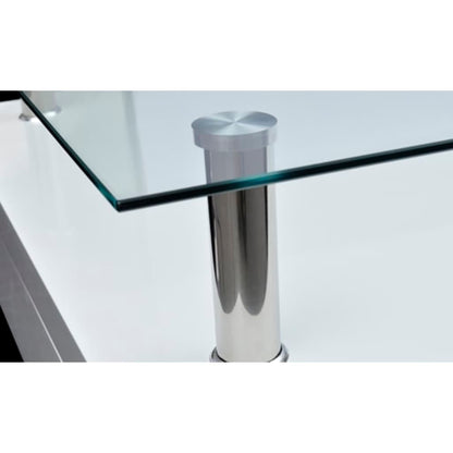 Salontafel met glazen tafelblad wit