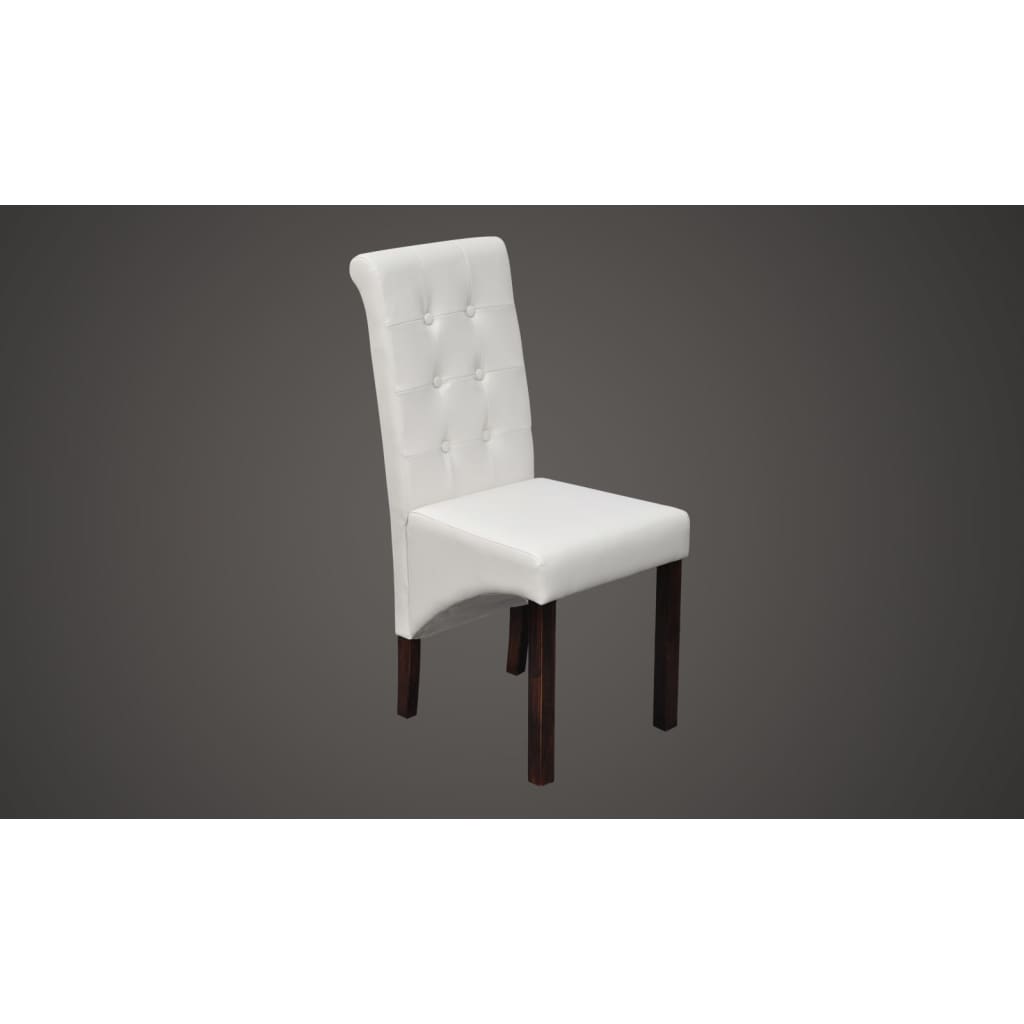 Eetkamerstoelen Kunstleer 4 Wit