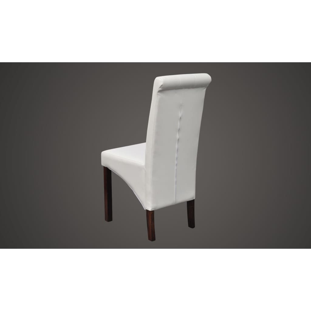 Eetkamerstoelen Kunstleer 4 Wit