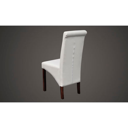 Eetkamerstoelen Kunstleer 4 Wit