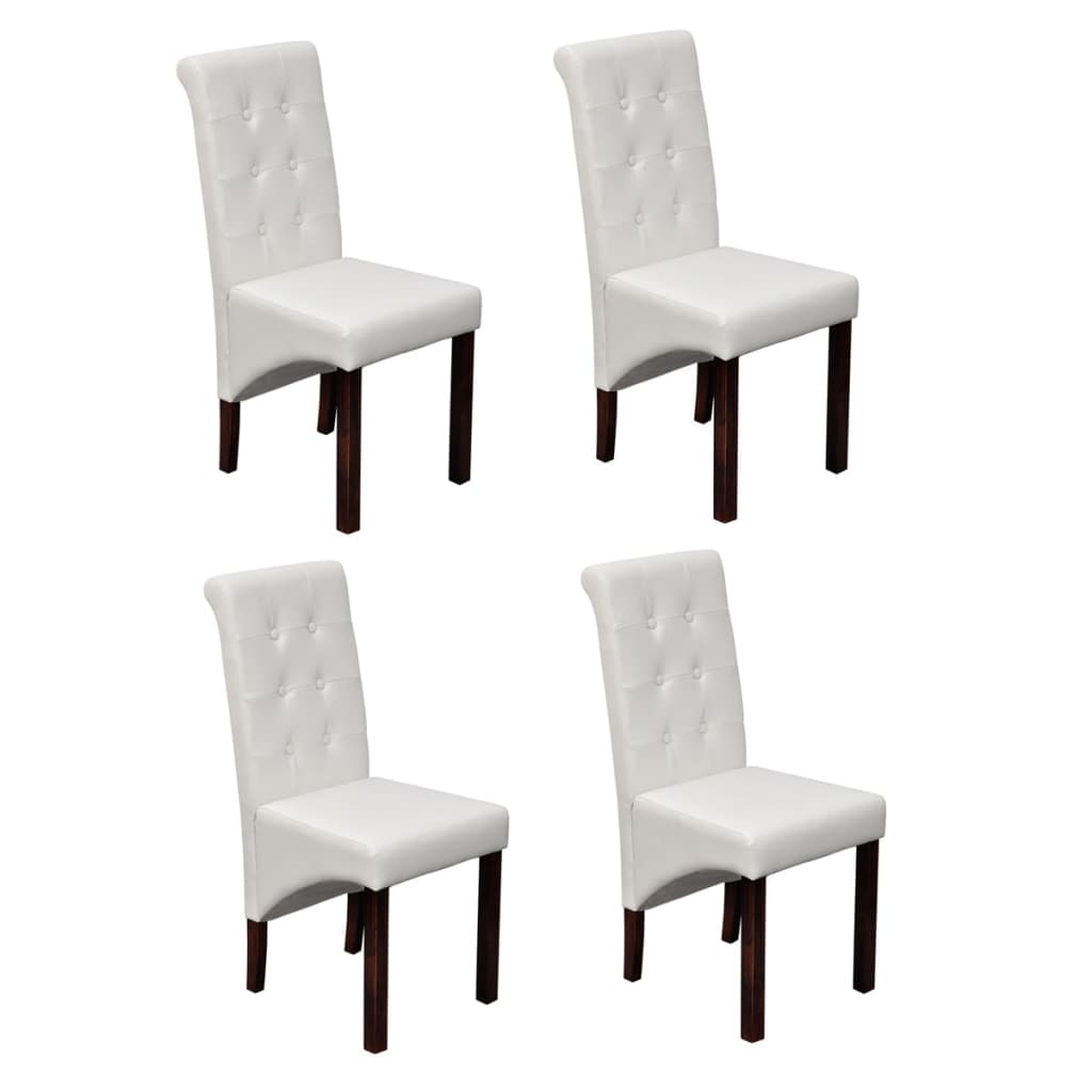 Eetkamerstoelen Kunstleer 4 Wit