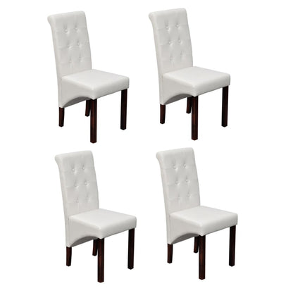 Eetkamerstoelen Kunstleer 4 Wit