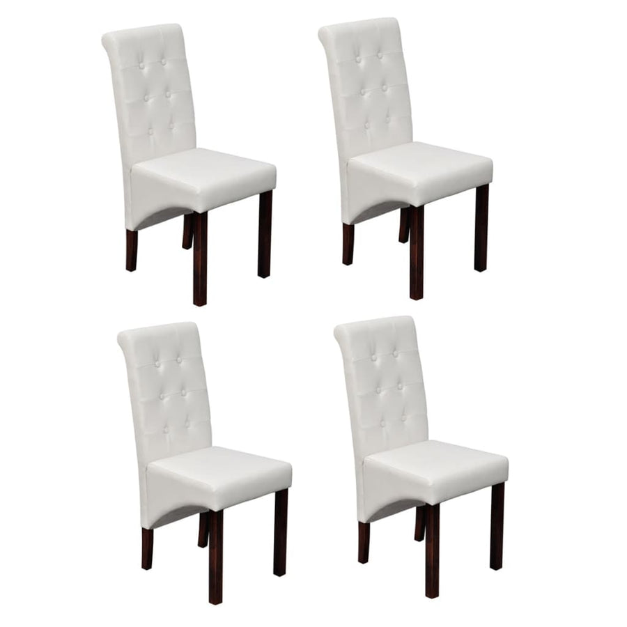Eetkamerstoelen Kunstleer 4 Wit