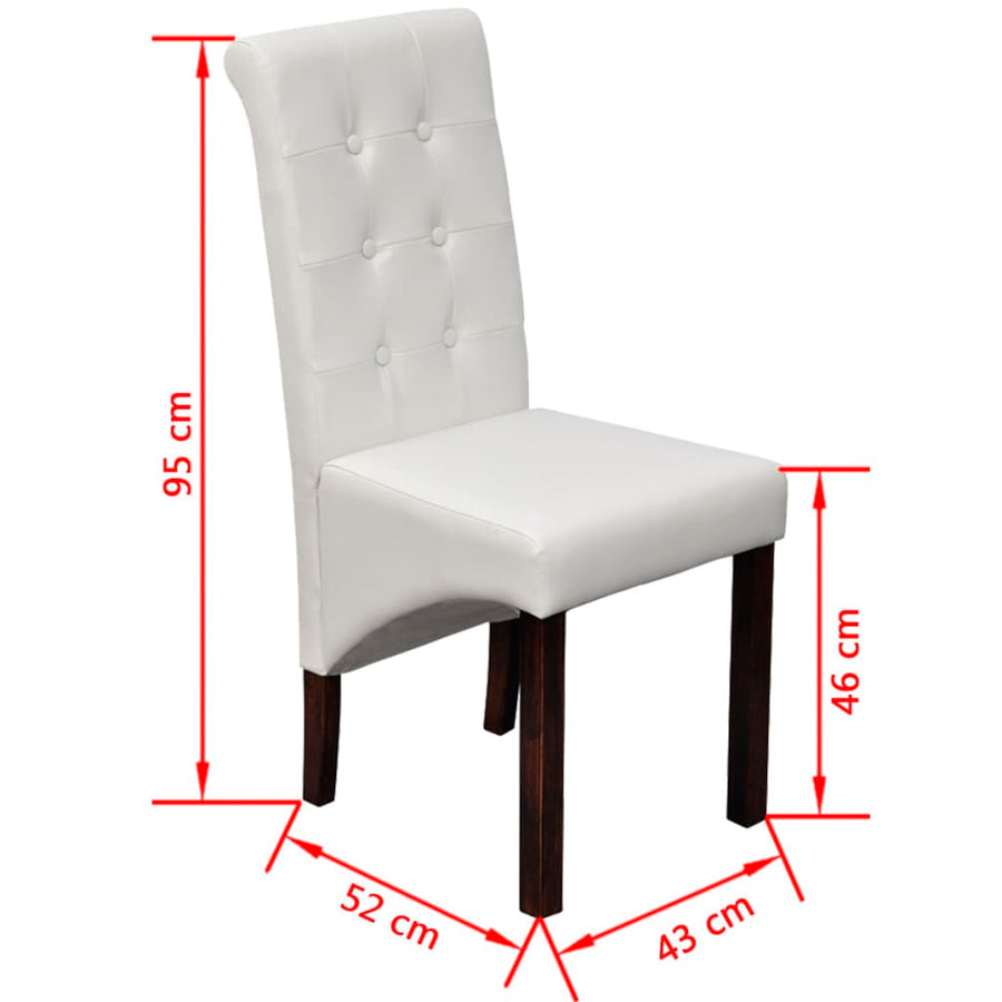 Eetkamerstoelen Kunstleer 4 Wit