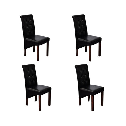 Eetkamerstoelen Kunstleer 4 Zwart