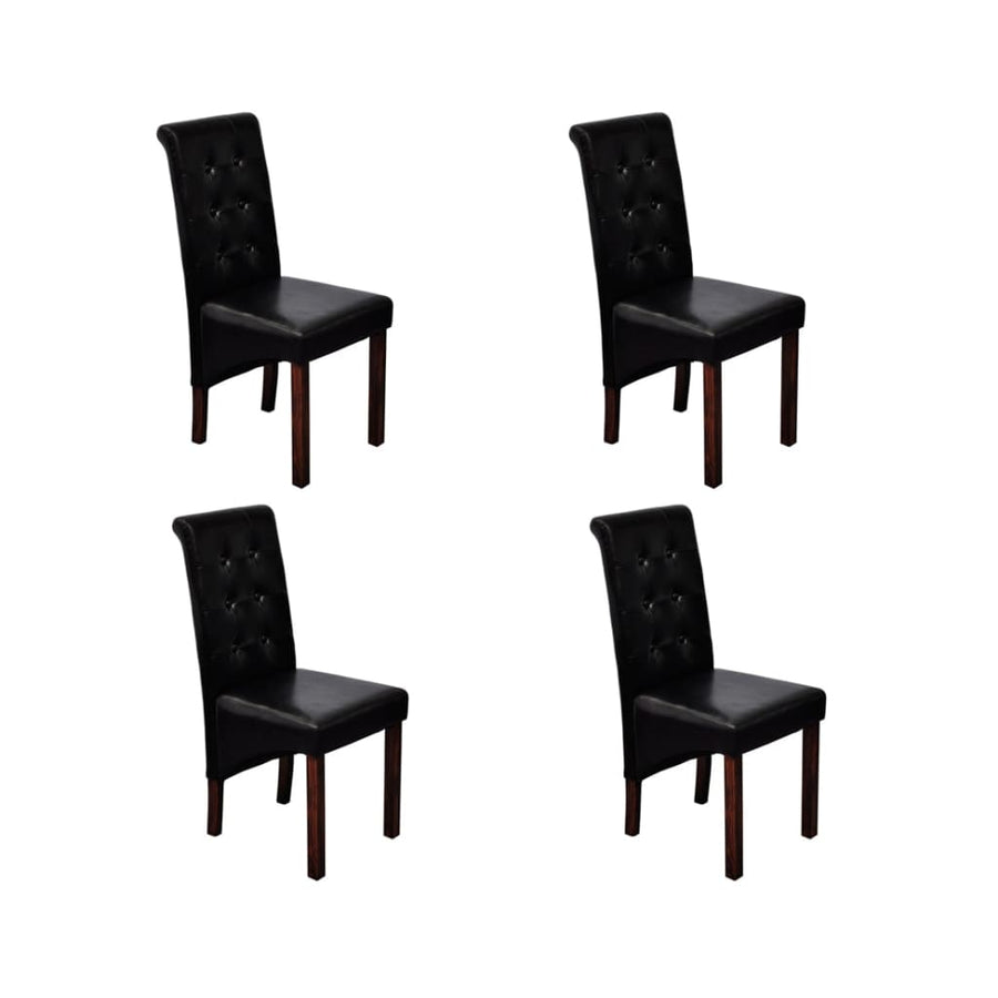 Eetkamerstoelen Kunstleer 4 Zwart