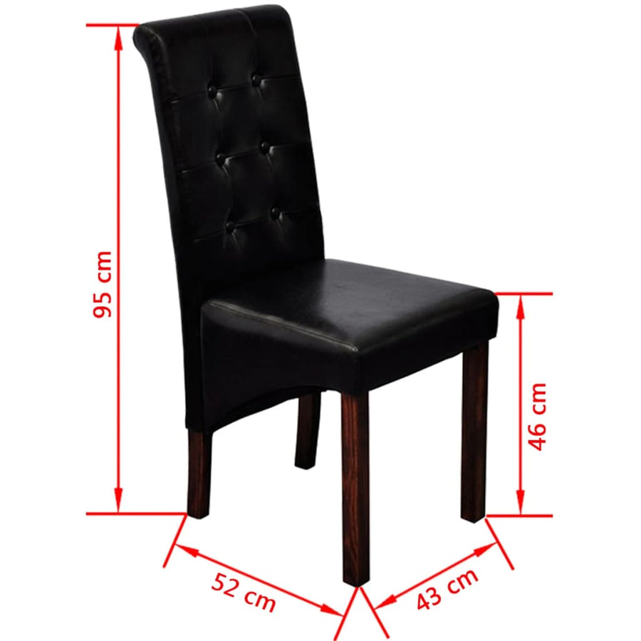Eetkamerstoelen Kunstleer 4 Zwart