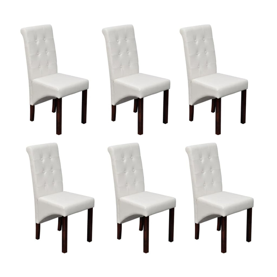 Eetkamerstoelen Kunstleer 6 Wit