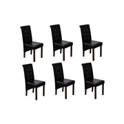 Eetkamerstoelen 6 st kunstleer zwart 43x52x95 cm
