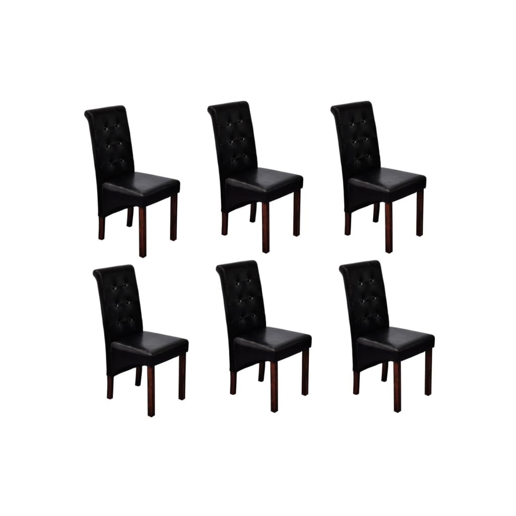 Eetkamerstoelen Kunstleer 6 Zwart