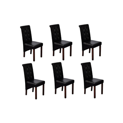Eetkamerstoelen Kunstleer 6 Zwart