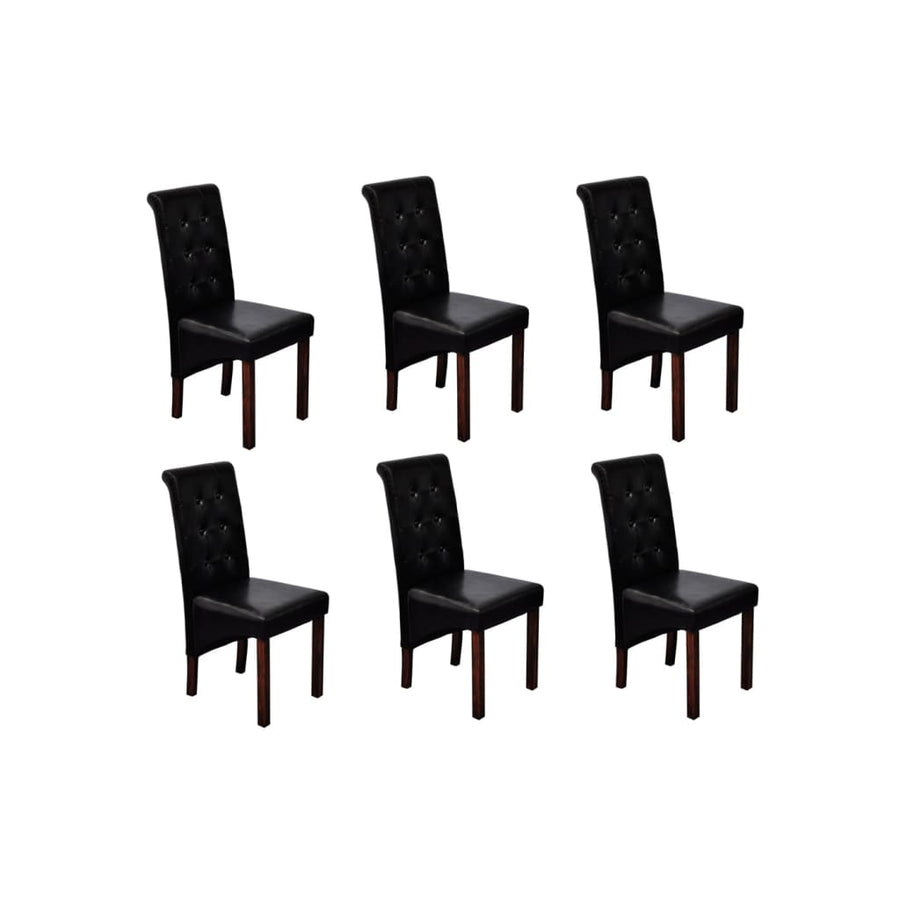 Eetkamerstoelen Kunstleer 6 Zwart