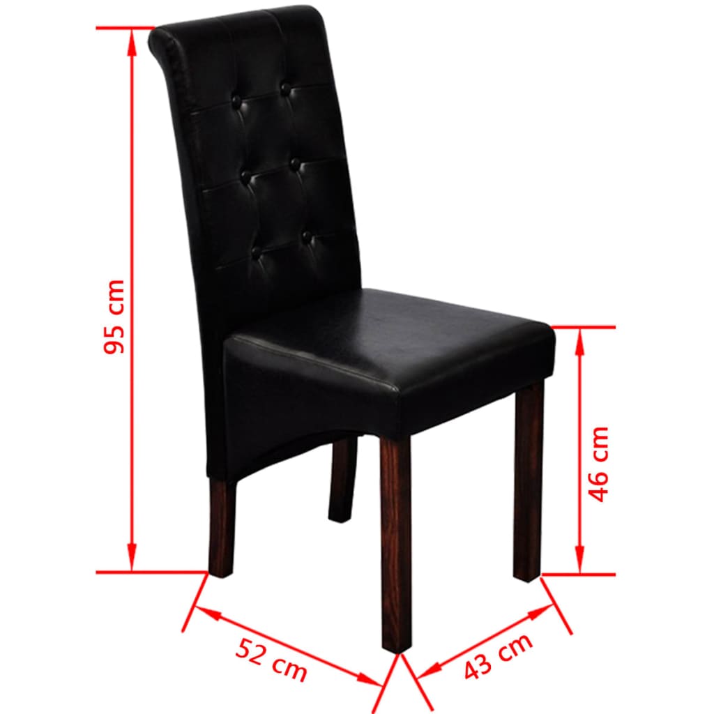 Eetkamerstoelen Kunstleer 6 Zwart