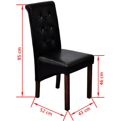 Eetkamerstoelen Kunstleer 6 Zwart