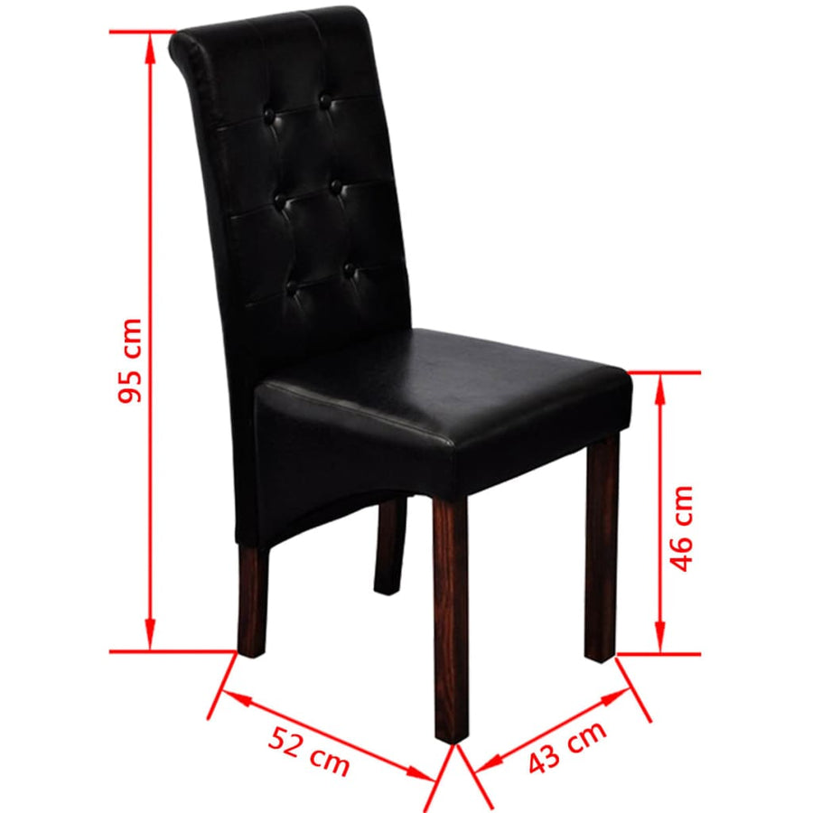 Eetkamerstoelen Kunstleer 6 Zwart