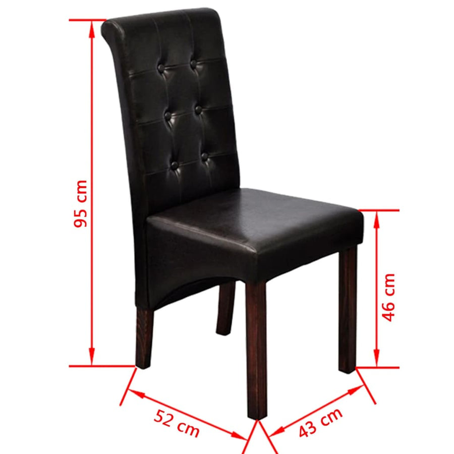 Eetkamerstoelen Kunstleer 4 Bruin