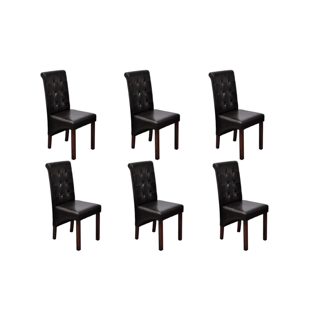 Eetkamerstoelen Kunstleer 6 Bruin