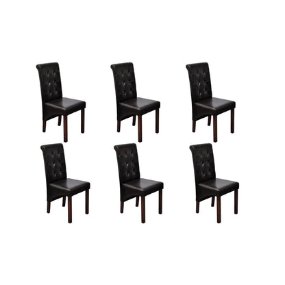 Eetkamerstoelen Kunstleer 6 Bruin