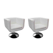 Barstoelen 2 st kunstleer wit