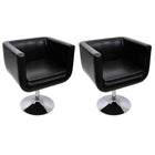 Barstoelen 2 st kunstleer zwart 68-80 cm