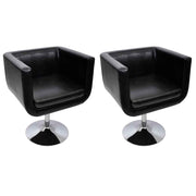Barstoelen 2 st kunstleer zwart 68-80 cm
