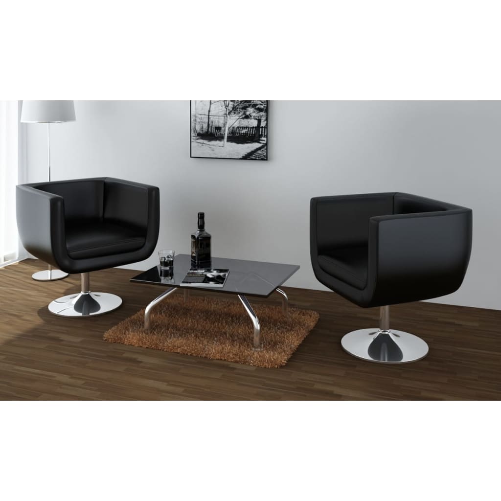Barstoelen Kunstleer 2 Zwart