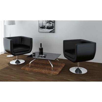 Barstoelen Kunstleer 2 Zwart