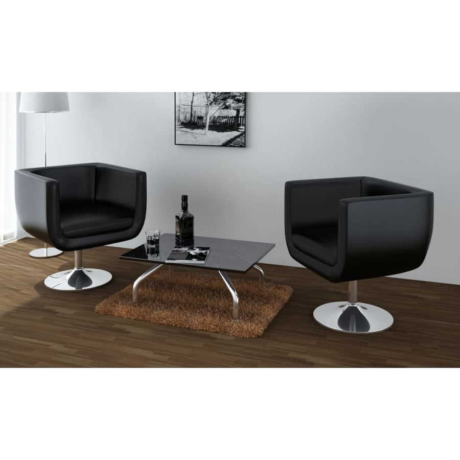 Barstoelen Kunstleer 2 Zwart