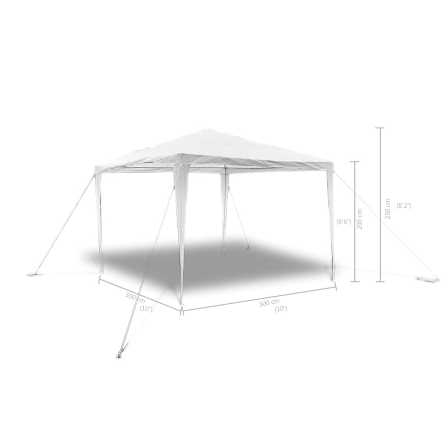 Tuinprieel Met Piramidedak 3 x 3 m Wit