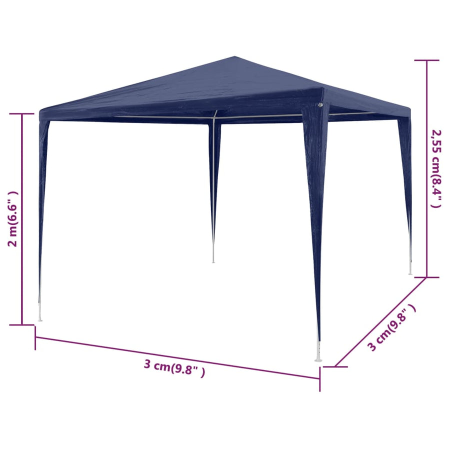 Partytent 3 x 3 m Blauw