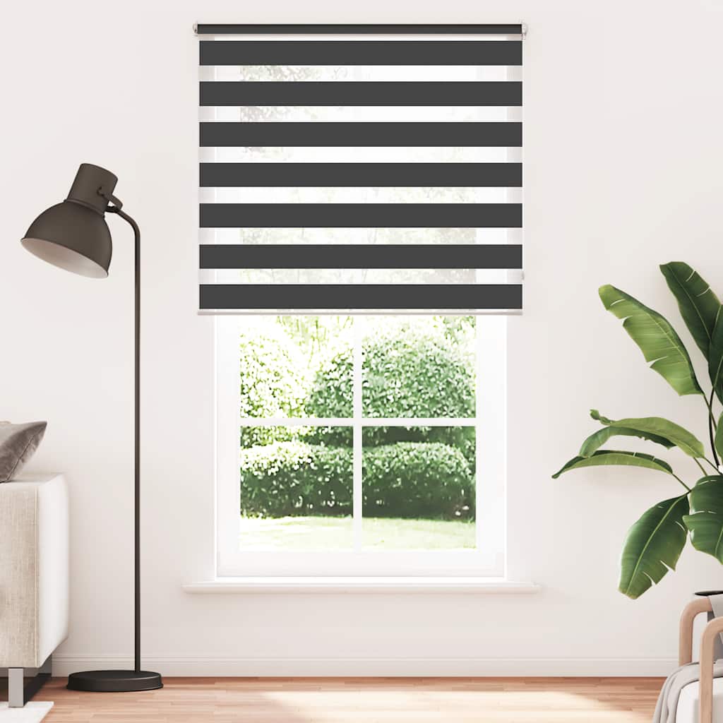 Zebra rolgordijn 120,9 x 230 cm stofbreedte 116,7 cm zwart