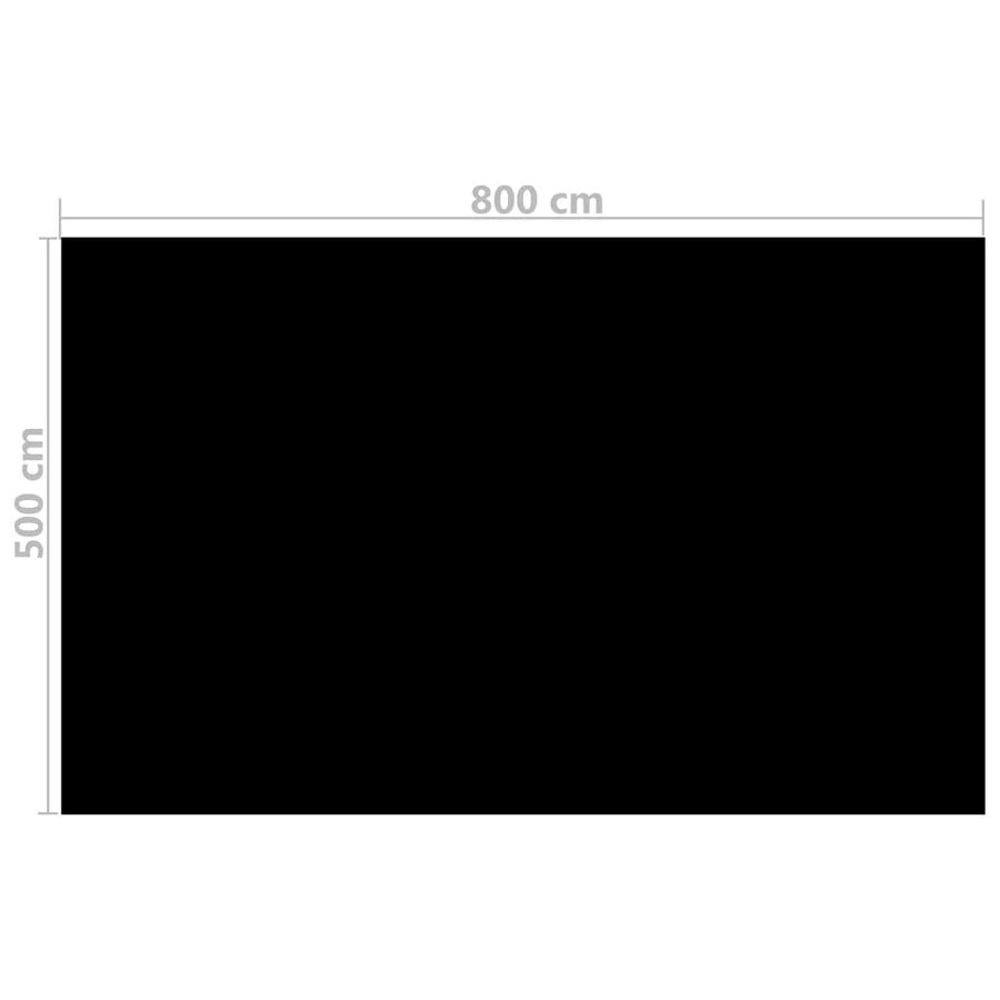 Zwembadfolie drijvend rechthoekig 8 x 5 m (zwart) 800 x 500 cm 200 μm Zwart