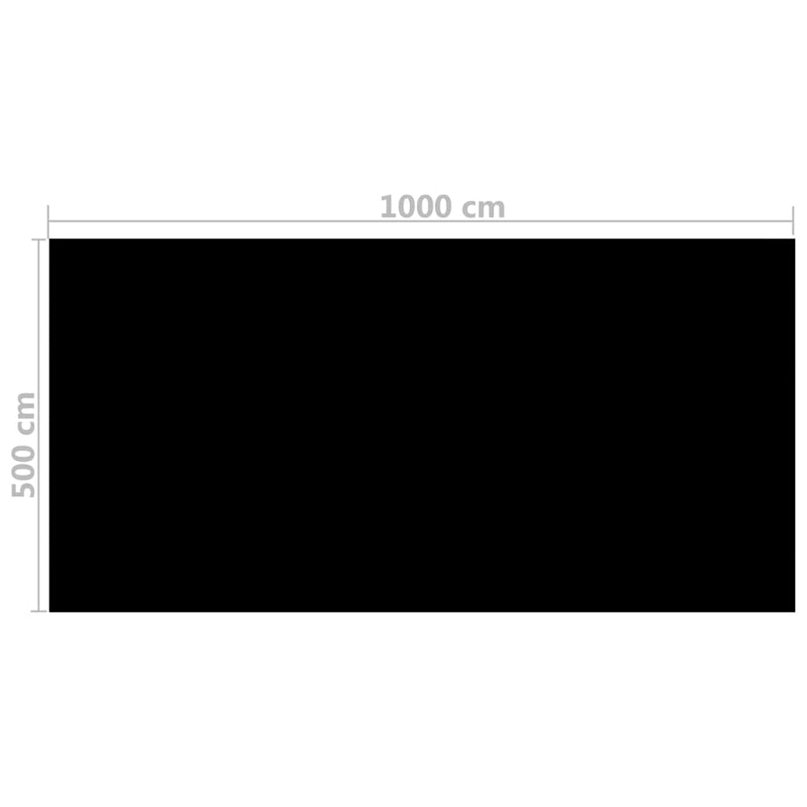 Zwembadfolie drijvend rechthoekig 10 x 5 m (zwart) 1000 x 500 cm Zwart