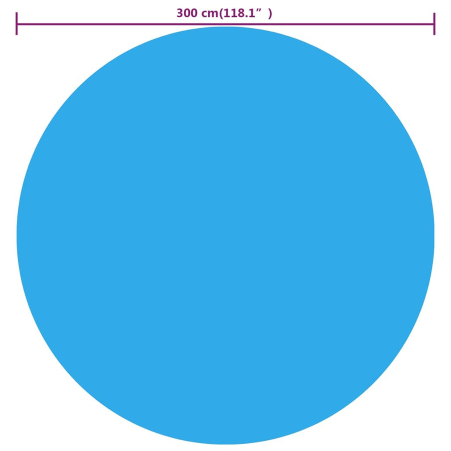 Solar zwembadfolie drijvend rond 300 cm PE blauw Ø 300 cm Blauw