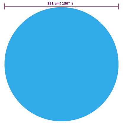 Solar zwembadfolie drijvend rond 381 cm PE blauw Ø 381 cm Blauw