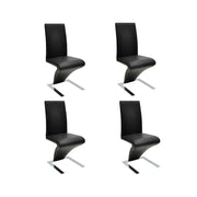 Eetkamerstoelen kunstleer 4 stuks zwart