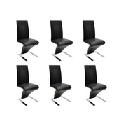Eetkamerstoelen kunstleer 6 stuks zwart