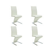 Eetkamerstoelen kunstleer wit set van 4
