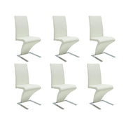 Eetkamerstoelen kunstleer wit set van 6