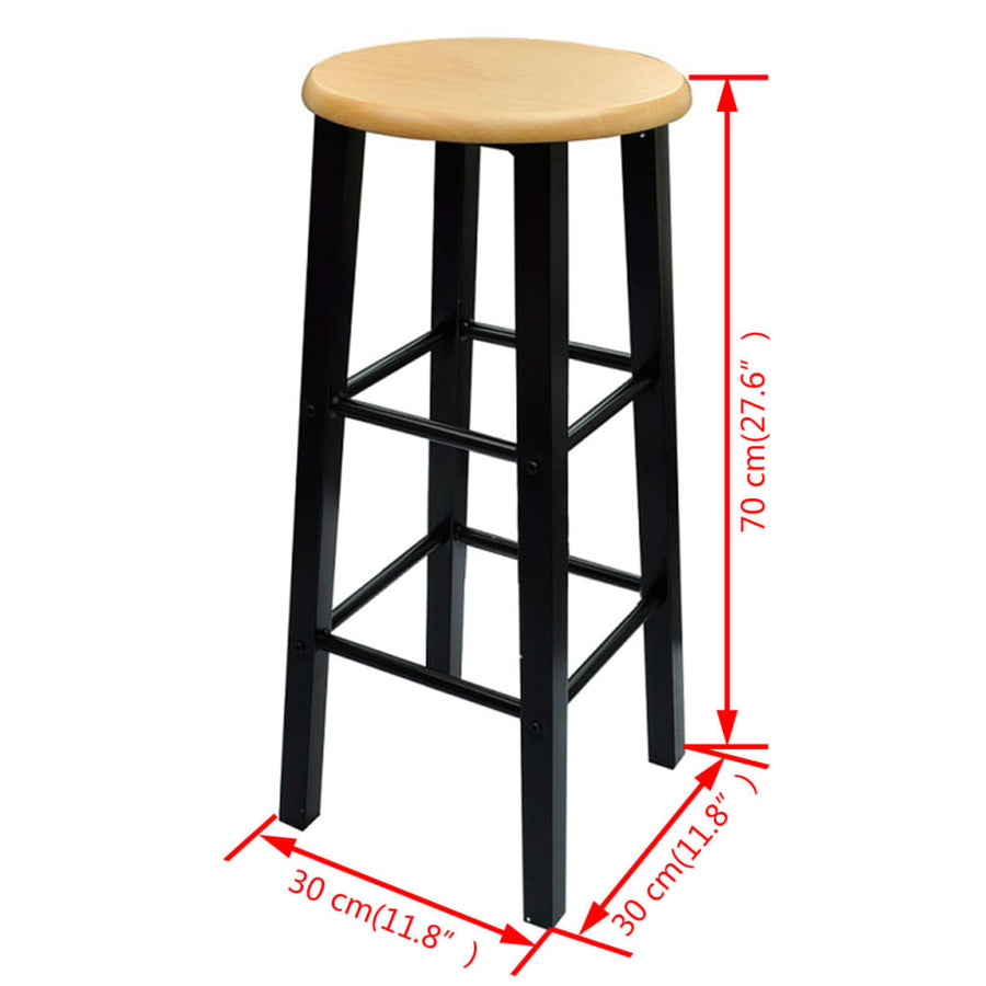 Eetset hout met zwart staal tan Zwart en tan