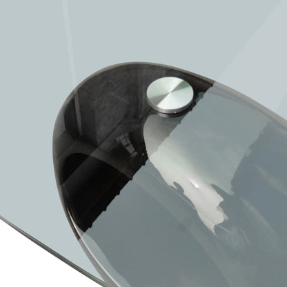 Salontafel Met Ovale Glazen Tafelblad Hoogglans Zwart