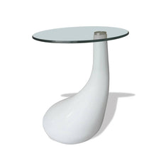Salontafel Met Rond Glazen Tafelblad Hoogglans 1